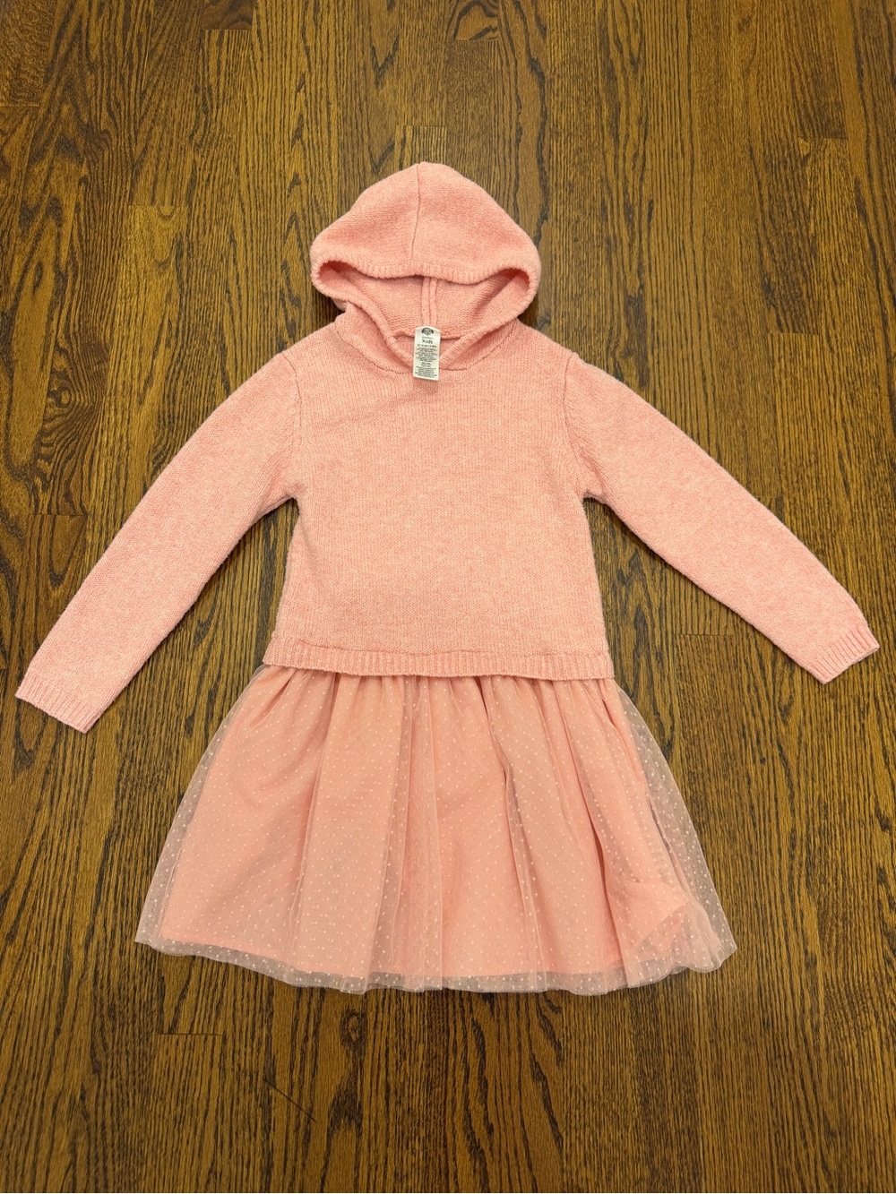 Gerber Pink Hooded Knit Top with Tulle Skirt